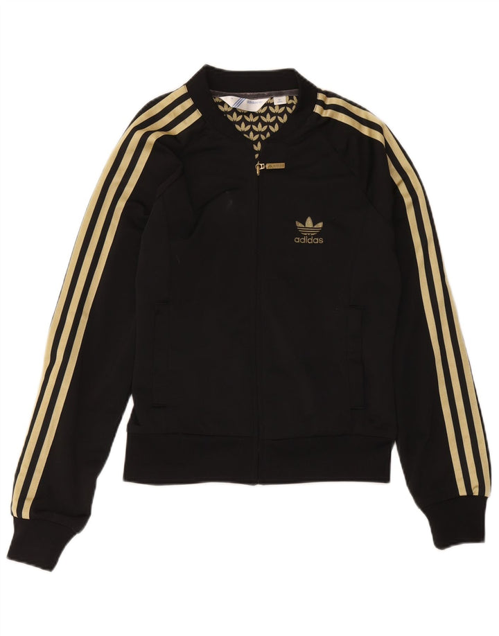 Giacca da tuta grafica corta Adidas da donna EU 38 media nera