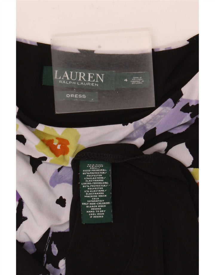 Abito tubino da donna Ralph Lauren US 4 piccolo poliestere floreale nero