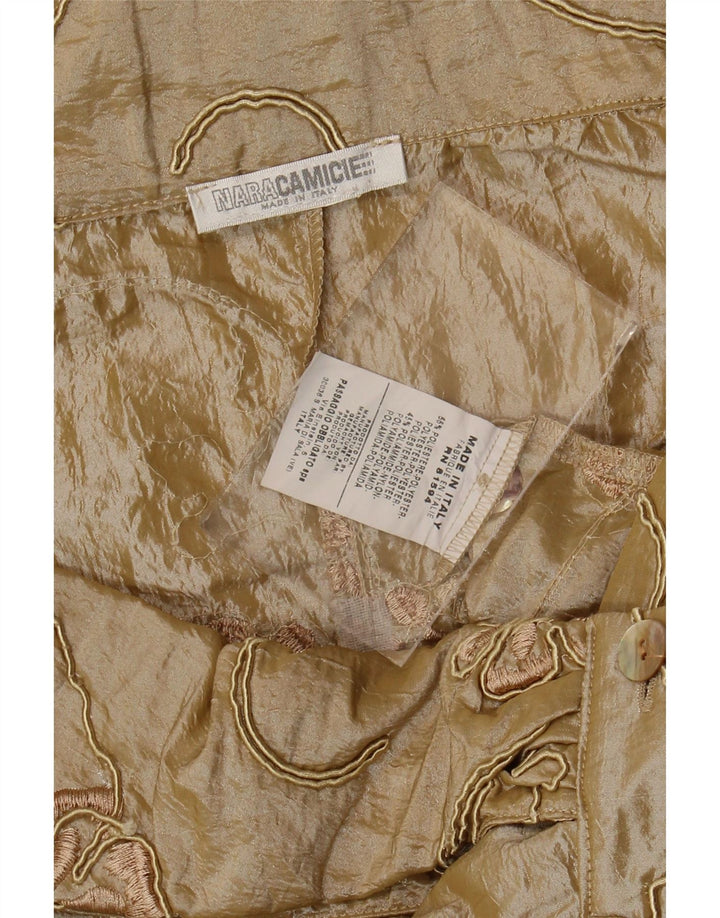 Camicetta corta da donna Naracamicie UK 12 Poliestere floreale beige medio