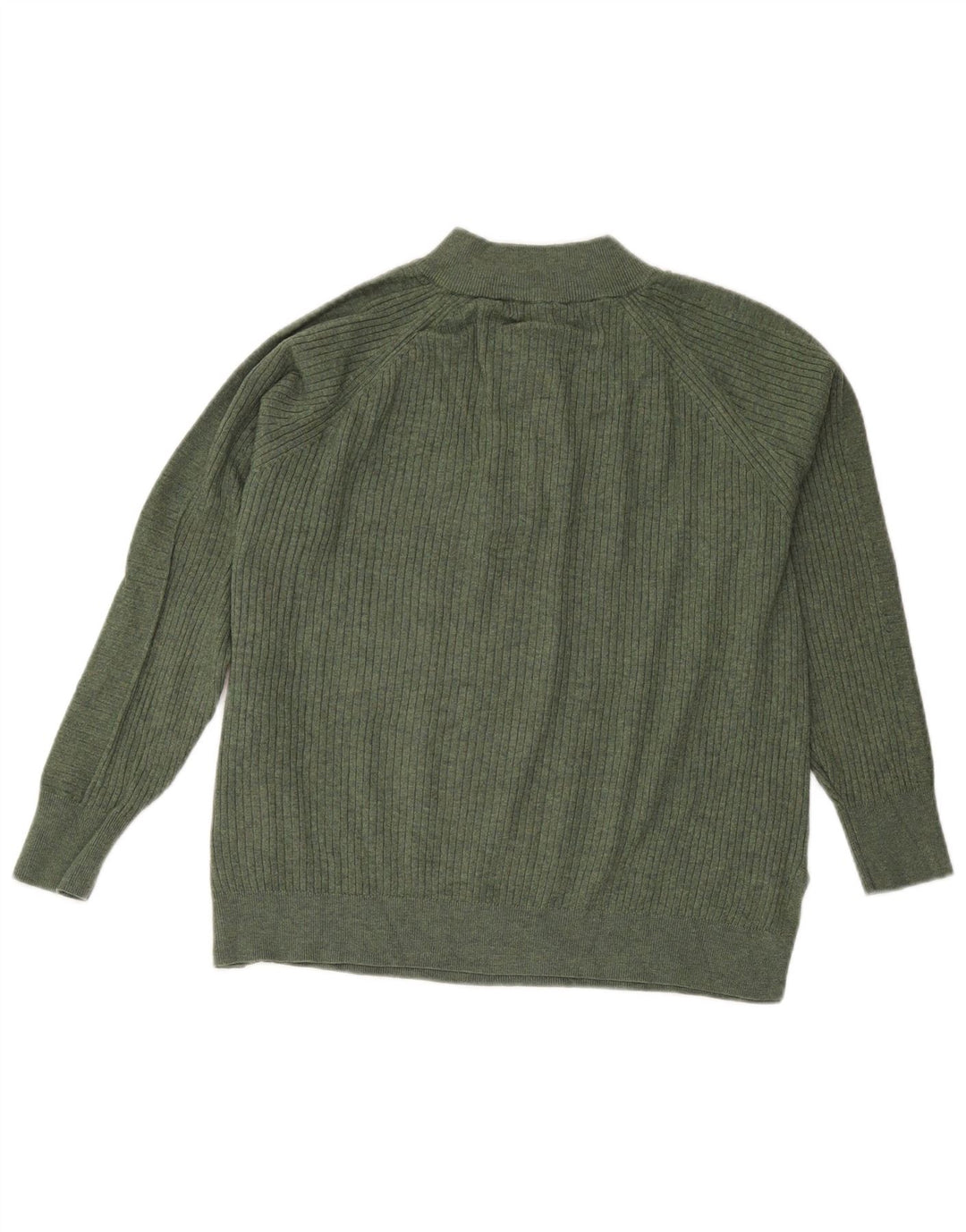 Maglione maglione con collo con zip da donna Marks & Spencer UK 16 grande verde
