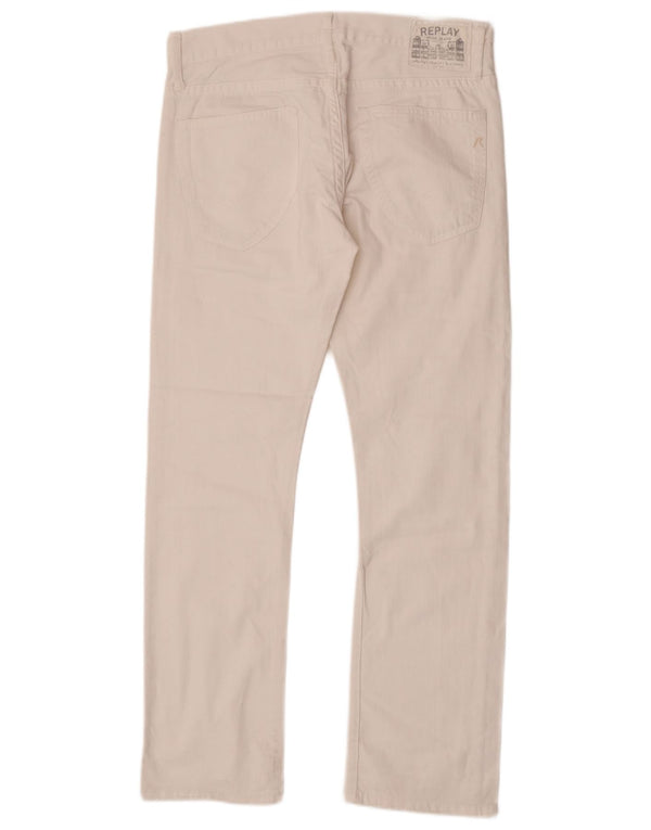 Jeans dritti da uomo Replay W32 L31 cotone bianco