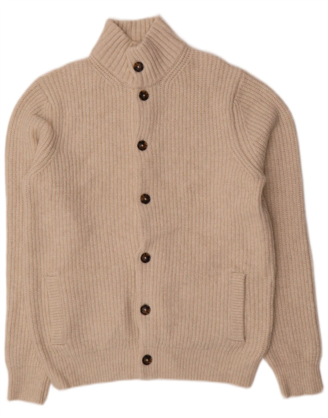 Maglione cardigan da uomo Marks & Spencer in lana beige medio