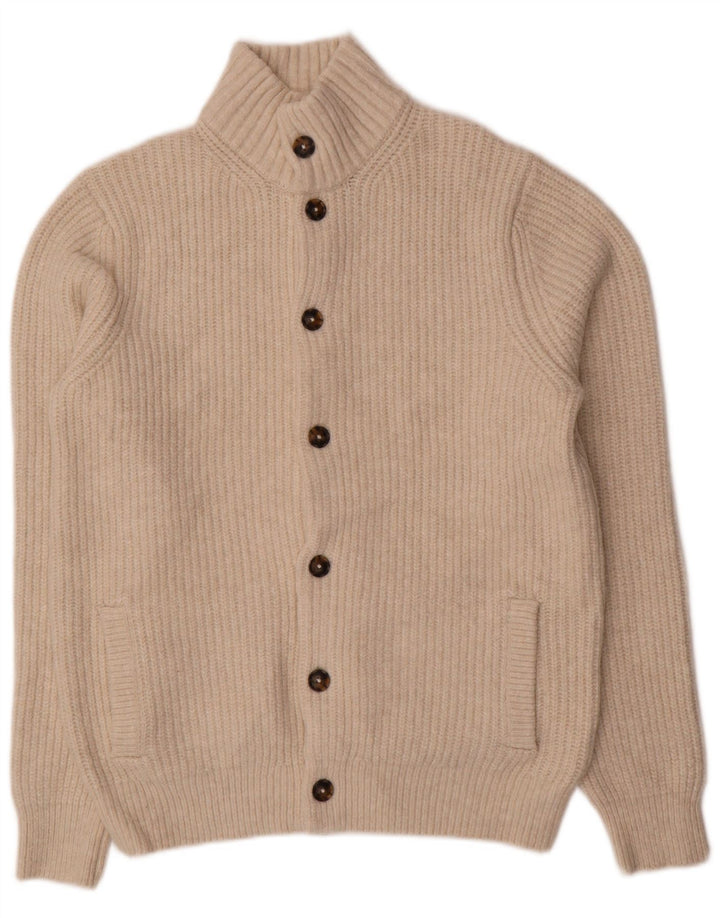 Maglione cardigan da uomo Marks & Spencer in lana beige medio