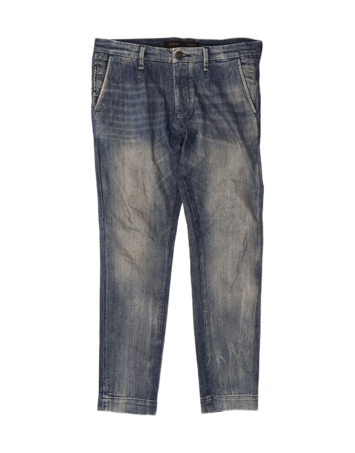 GUESS Mens Slim Jeans W32 L31 Blue Cotton