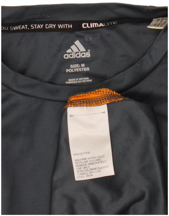 T-shirt Adidas Climalite da uomo Top in poliestere color block grigio medio