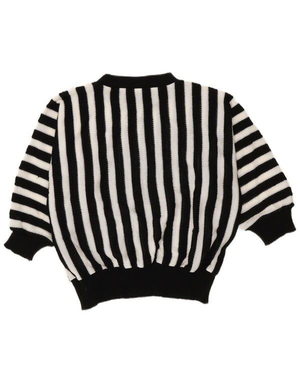 Maglione maglione con scollo a barca da donna C&A EU 48/50 XL acrilico a righe nere