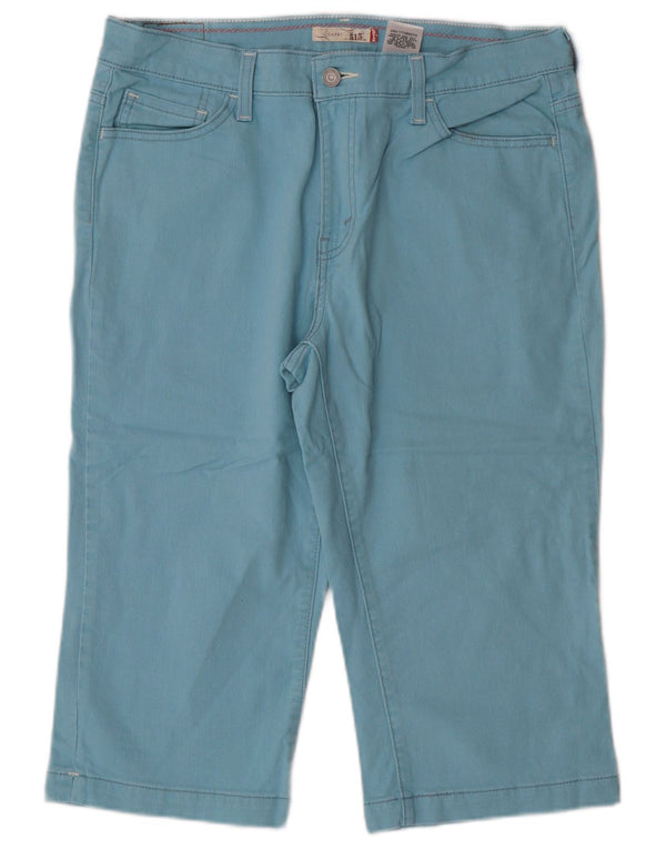Levi's Donna 515 Capri Jeans US 12 Large W34 Blu Cotone Classico