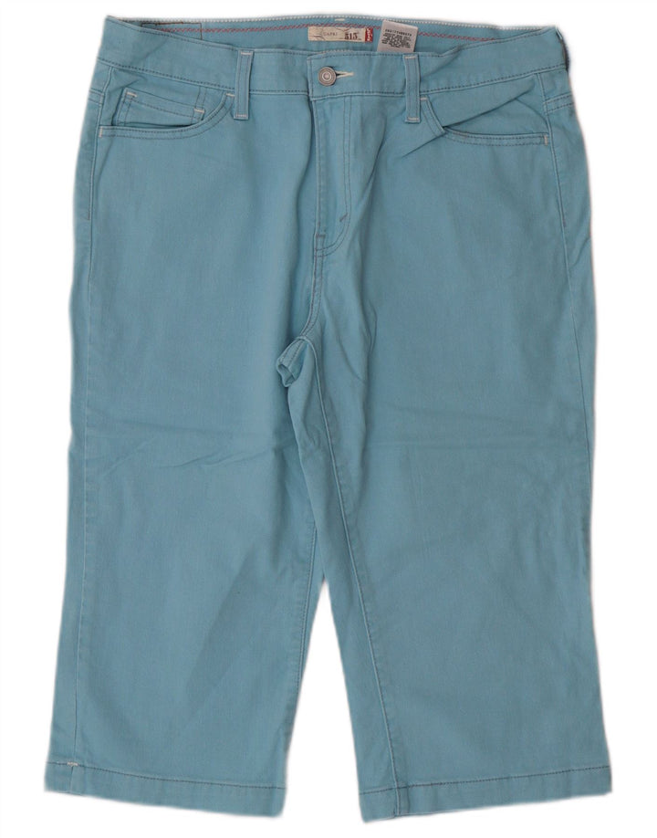 Levi's Donna 515 Capri Jeans US 12 Large W34 Blu Cotone Classico