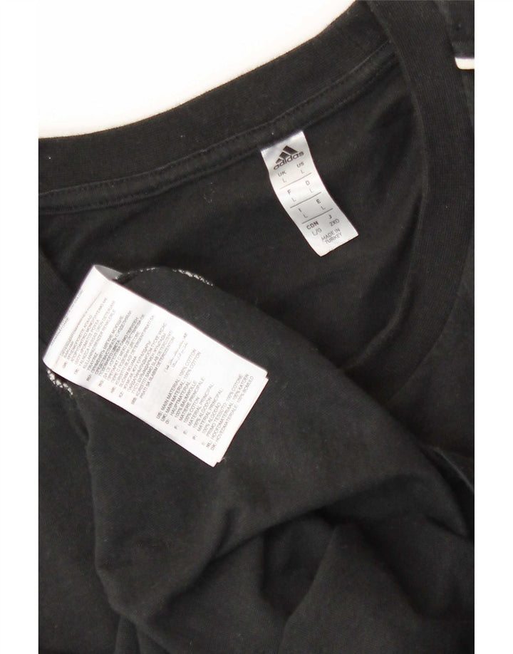 T-shirt Adidas da uomo Top Large in cotone nero