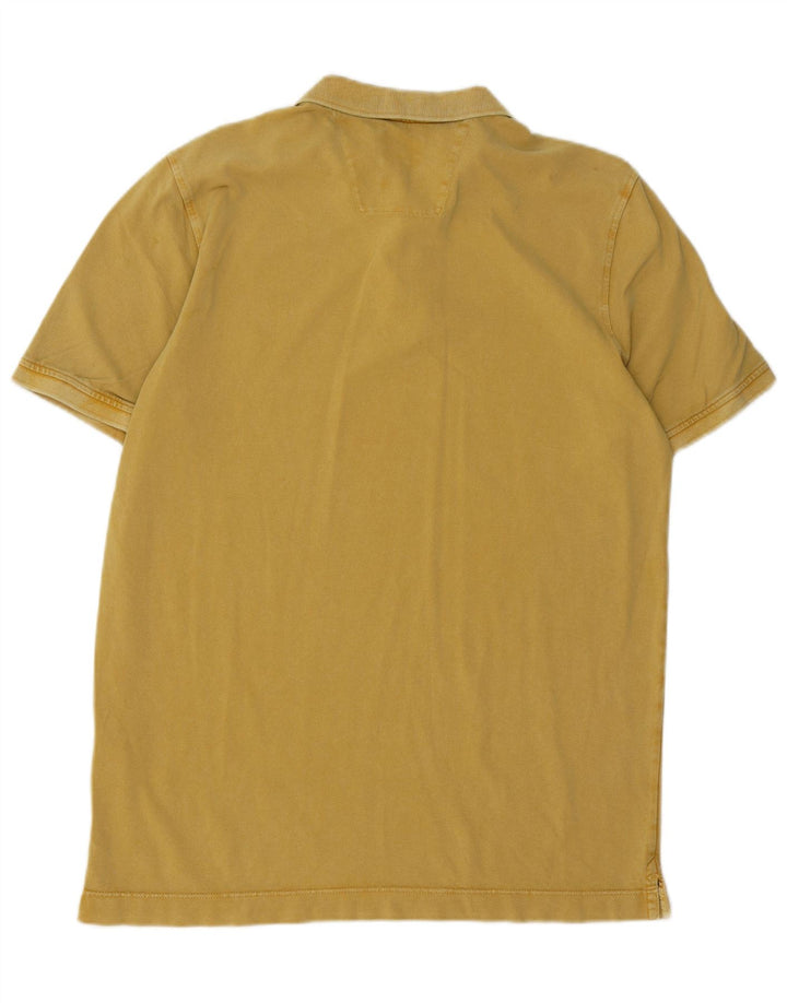 Polo da uomo Camel Active tinta grezza, grande, in cotone giallo