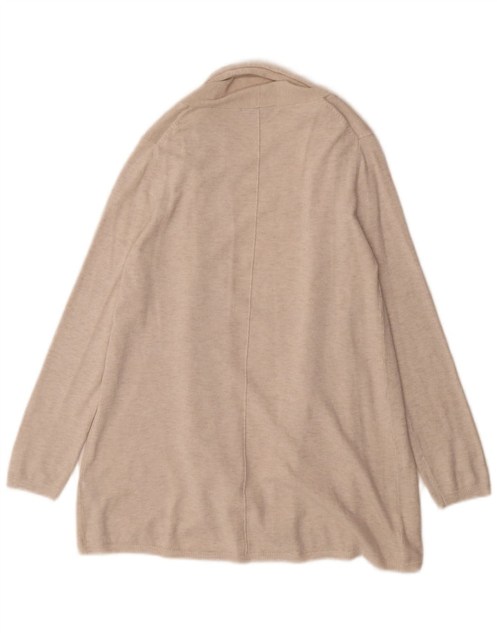 Maglione cardigan aperto da donna Zara UK 14 Viscosa beige medio