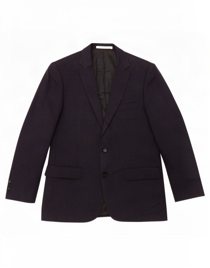 Giacca blazer a 2 bottoni da uomo Marks & Spencer UK 40 media lana blu navy