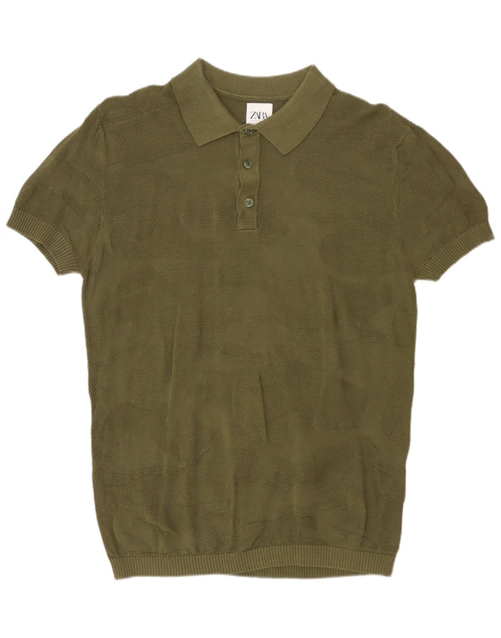 Polo Zara da uomo media kaki mimetica