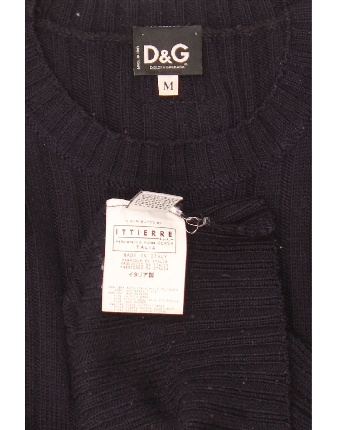 Maglione maglione girocollo da uomo Dolce & Gabbana Ittierre blu navy medio