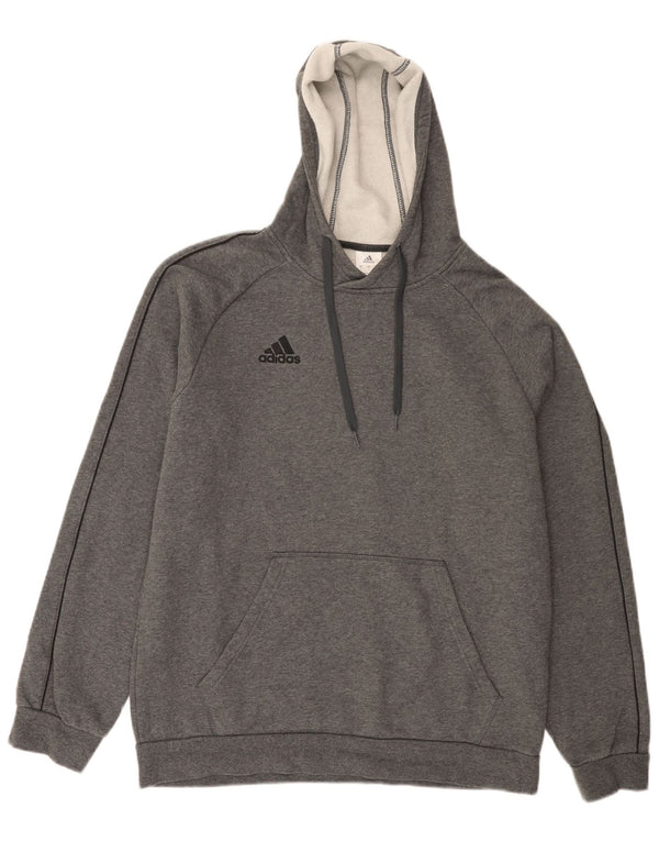 Felpa con cappuccio da uomo Adidas Large in cotone grigio