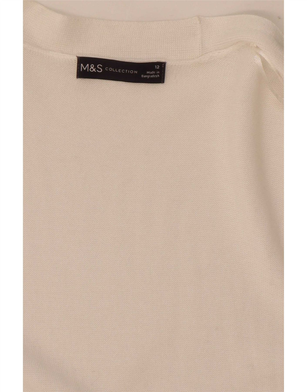 Maglione cardigan aperto da donna Marks & Spencer UK 12 medio bianco