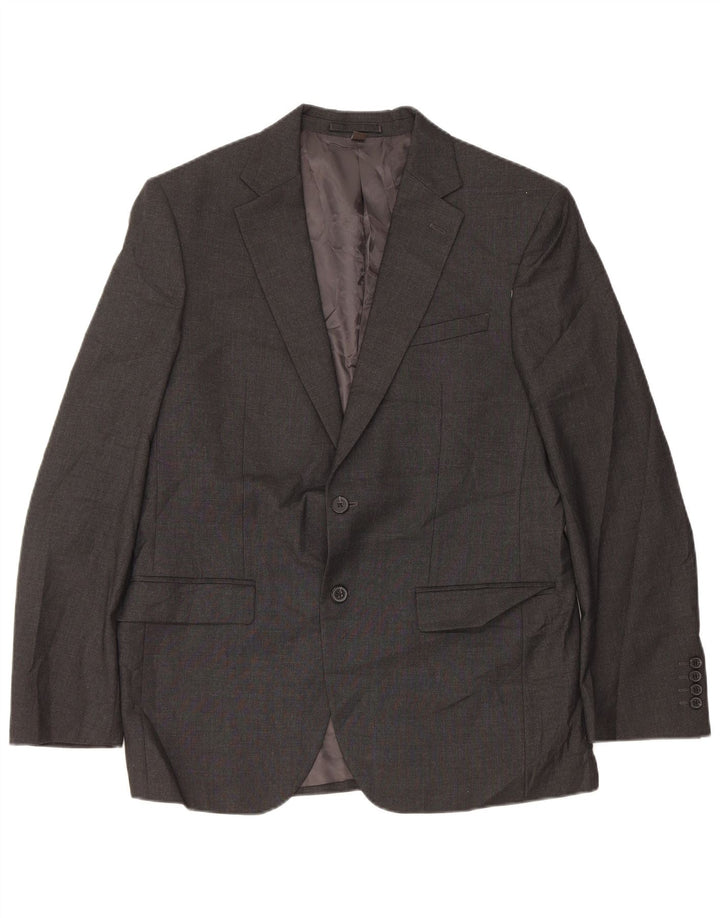 Giacca blazer a 2 bottoni da uomo Marks & Spencer UK 40 Poliestere grigio medio