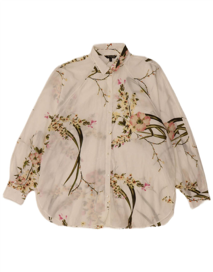 Camicia oversize trasparente da donna di Massimo Dutti EU 36 XS Bianca floreale