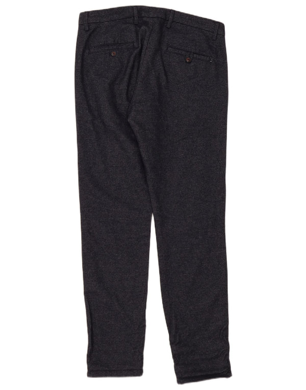 Pantaloni chino slim da uomo John Barritt IT 50 Large W36 L32 Blu navy screziato