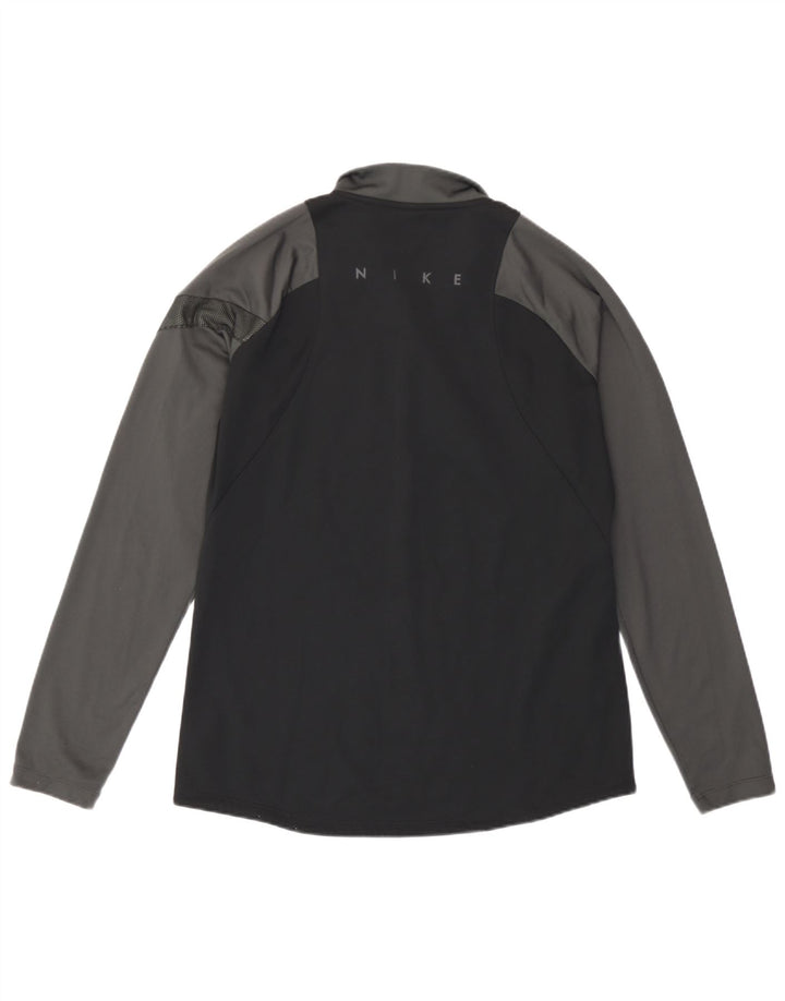 Top della tuta pullover da uomo Nike, poliestere color block medio nero
