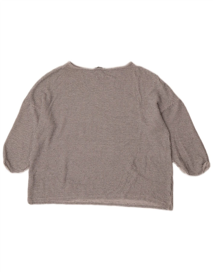 Camicetta oversize da donna Zara con maniche a 3/4 UK 14 Grigio medio a righe