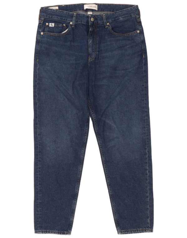 Jeans affusolati regolari da uomo Calvin Klein W33 L30 cotone blu