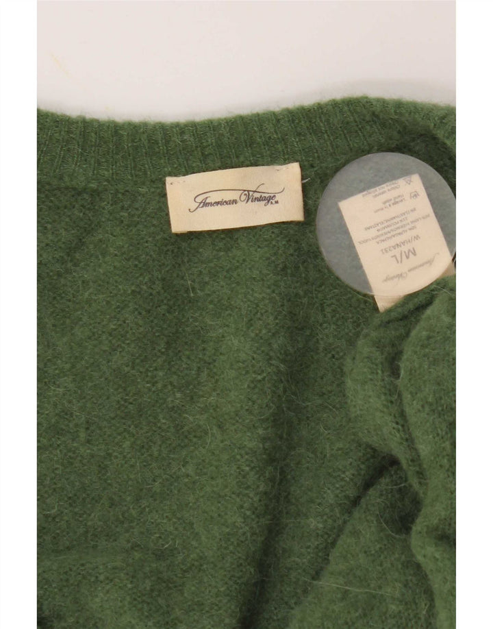 Maglione cardigan oversize con maniche a 3/4 vintage da donna UK 14 Verde medio