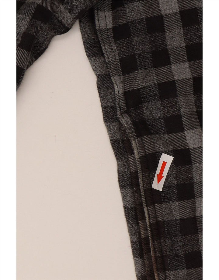 Marks & Spencer Camicia da uomo con vestibilità regolare in flanella XL a quadretti grigi