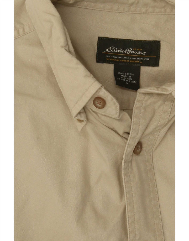 Camicia da uomo Eddie Bauer grande in cotone beige