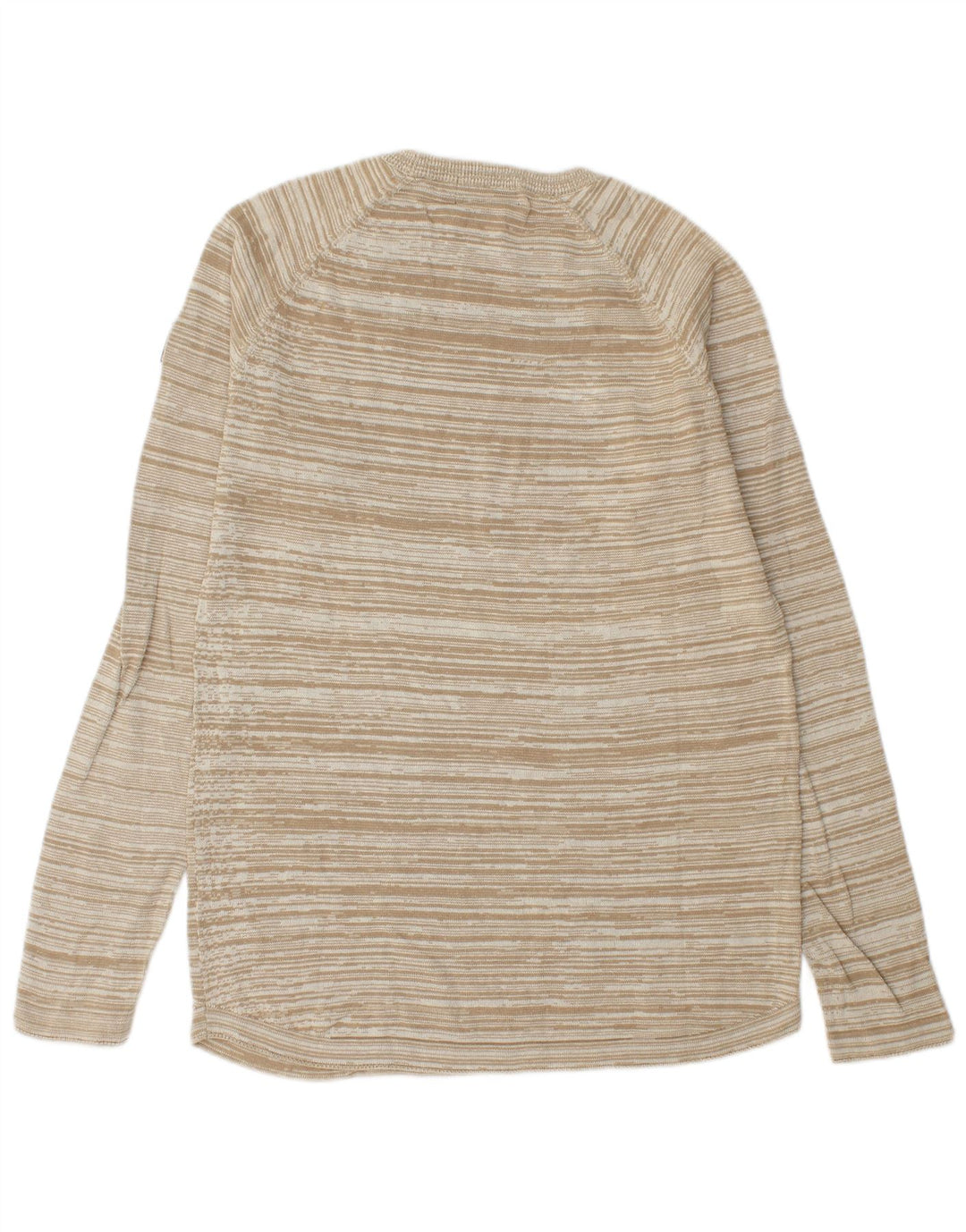 Maglione girocollo da uomo G-Star in cotone a righe piccole beige
