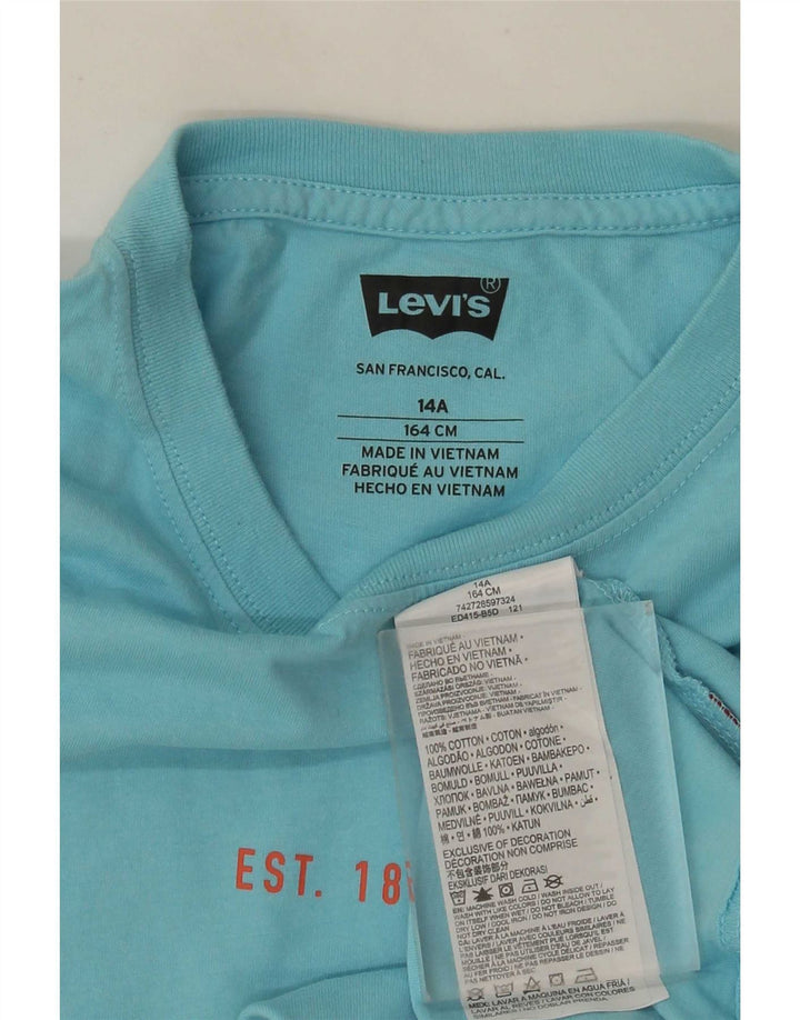 T-shirt grafica per ragazzi Levi's Top 13-14 anni in cotone blu