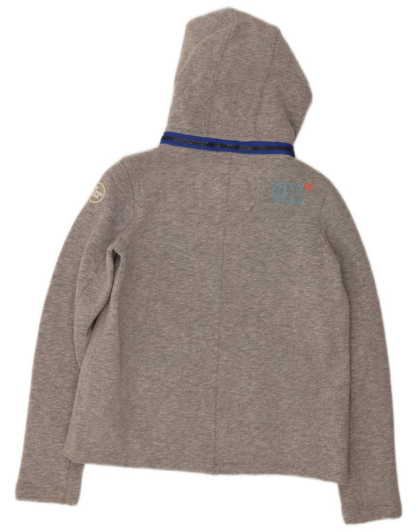 Maglione con cappuccio e zip da donna SUPERDRY UK 10 piccolo poliestere grigio