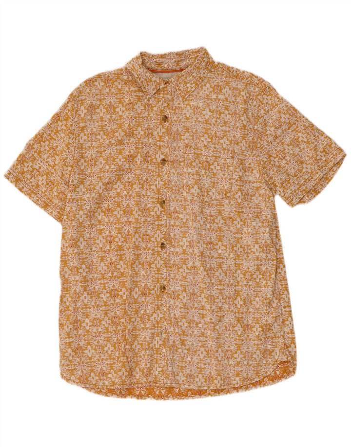 Camicia a maniche corte da uomo Fat Face Cotone floreale arancione medio