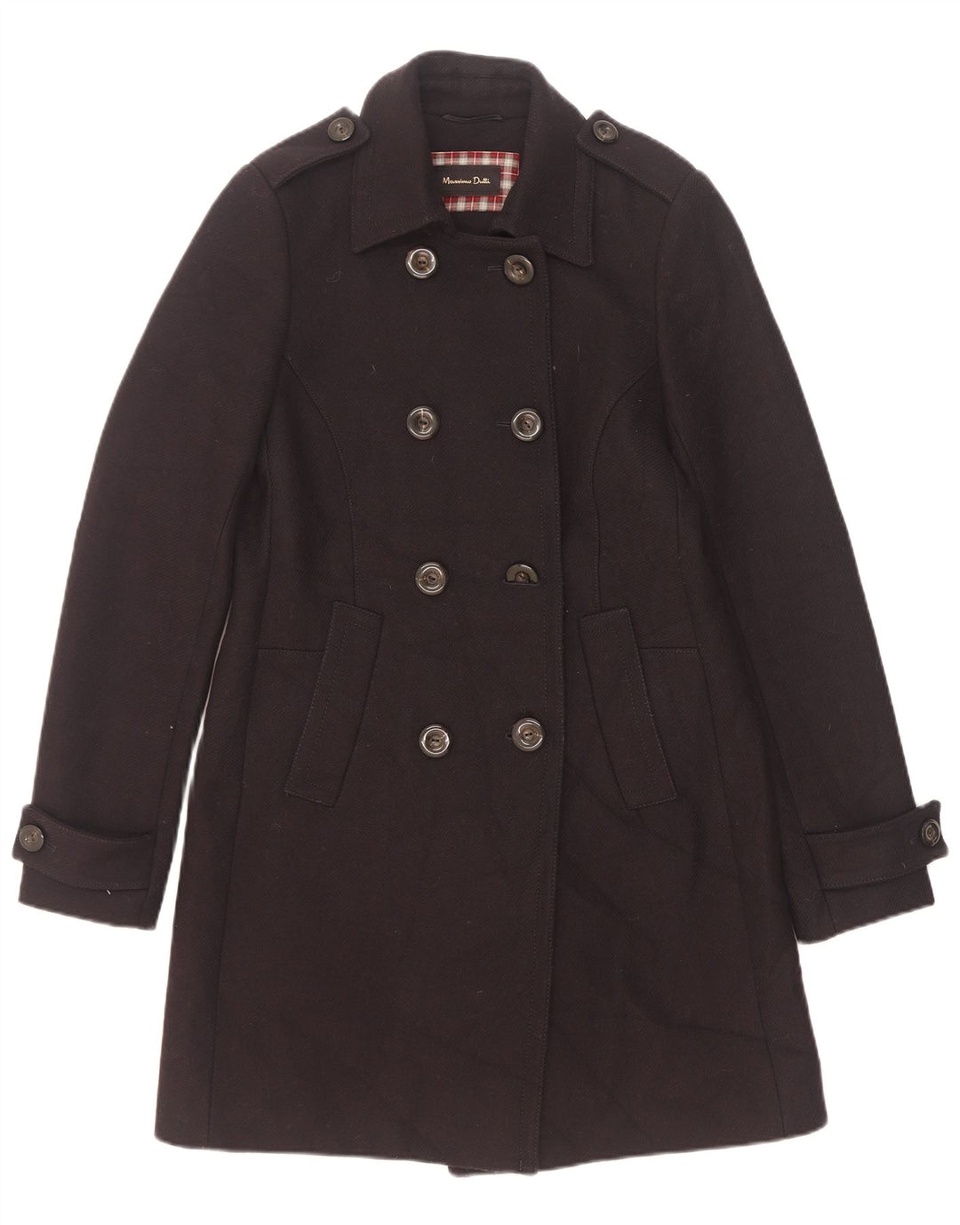 Cappotto doppiopetto militare da donna Massimo Dutti UK 10 piccolo blu navy