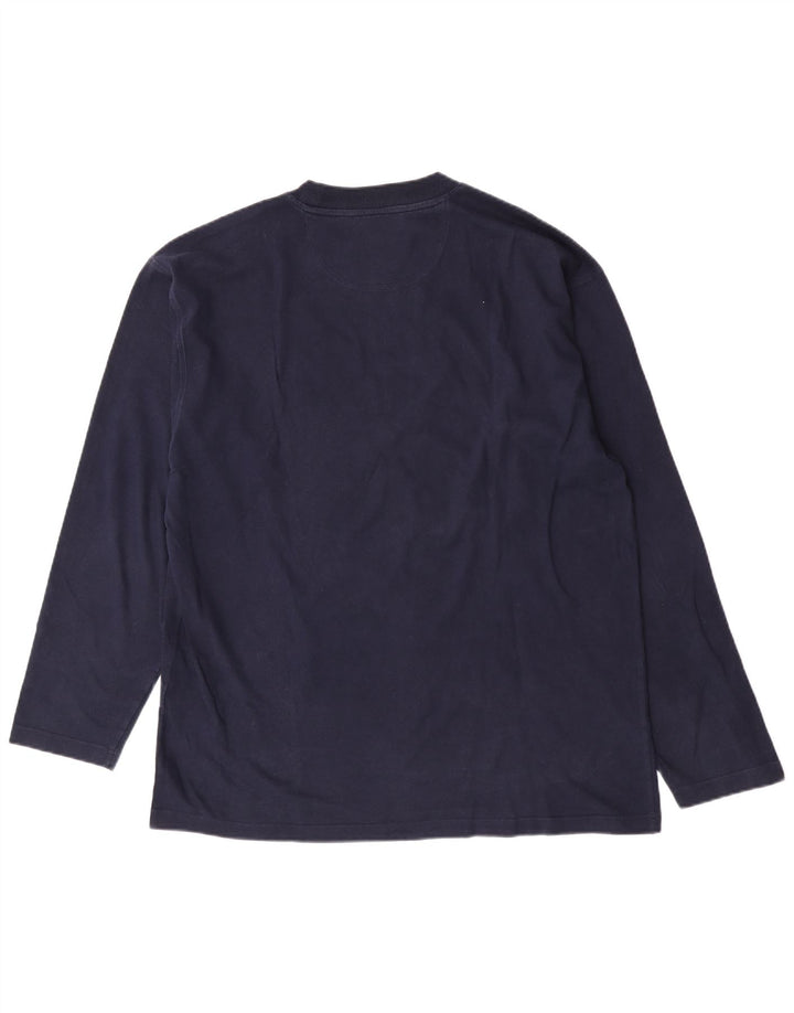 Top da uomo a maniche lunghe Champion 2XL cotone blu navy