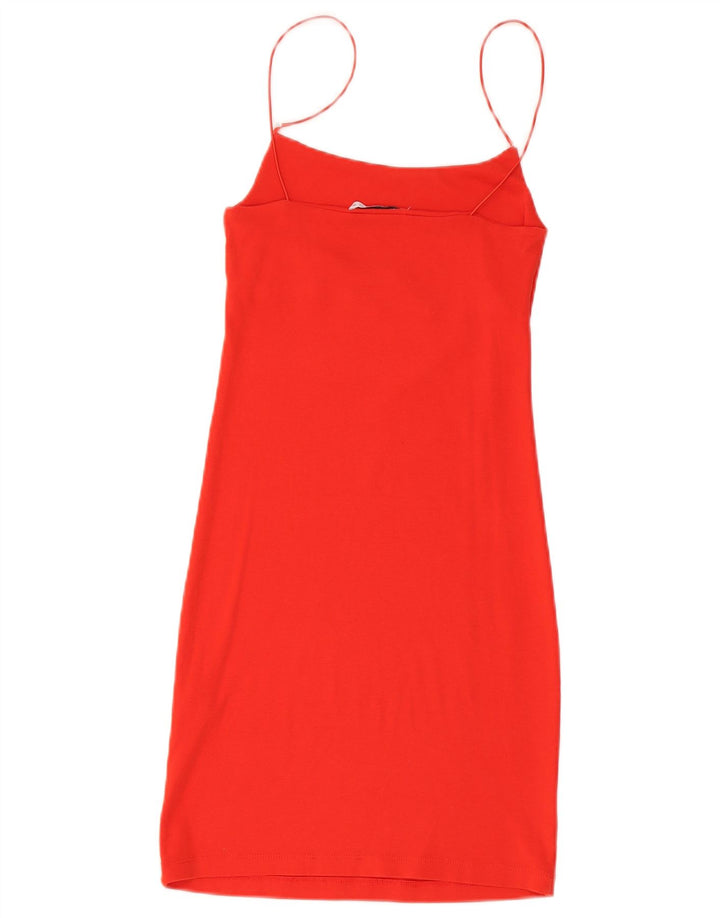 Abito sottoveste da donna Zara UK 12 rosso medio in cotone