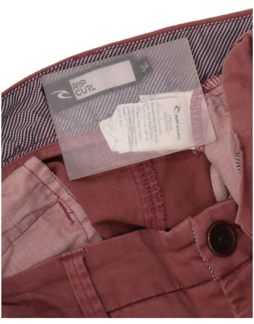 Pantaloni chino slim da uomo Rip Curl W34 L30 cotone marrone