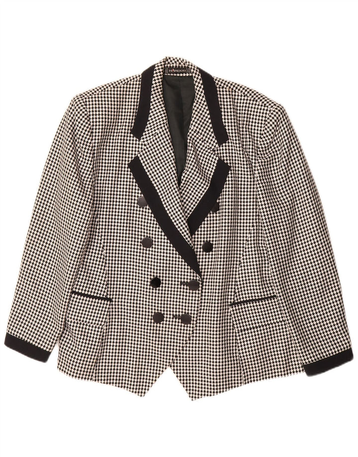 Giacca blazer doppiopetto da donna Hardob UK 20 2XL pied de poule nero