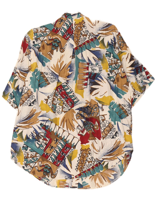 Camicia hawaiana oversize da donna vintage UK 16 grande retrò multicolore