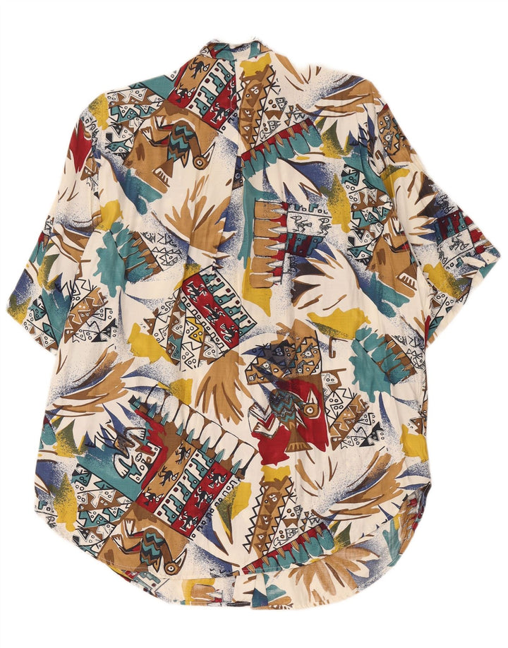 Camicia hawaiana oversize da donna vintage UK 16 grande retrò multicolore