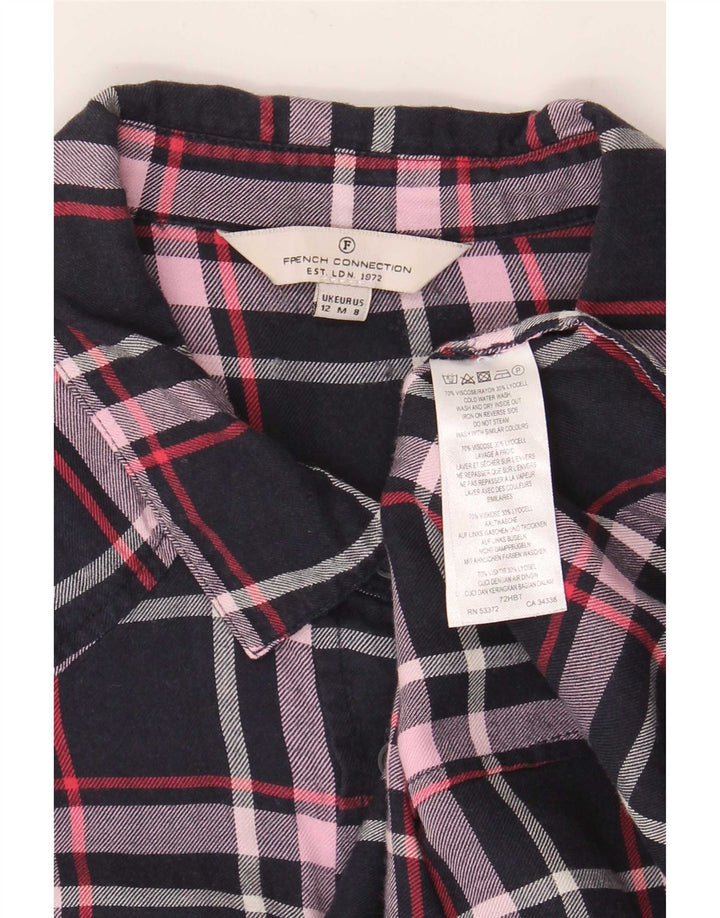 Camicia da donna French Connection UK 12 Viscosa a quadri blu navy media