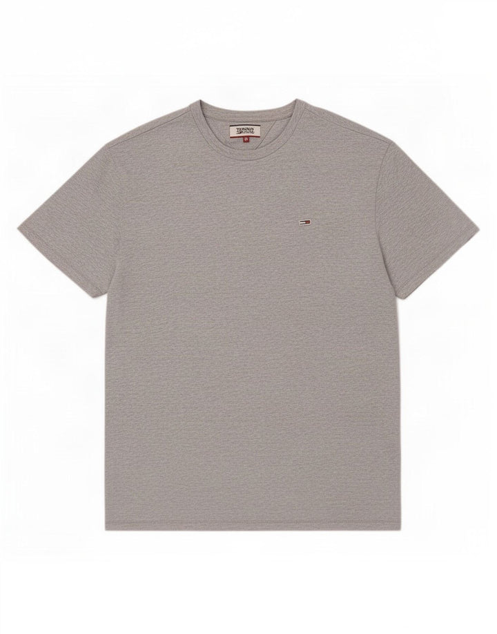 T-shirt da uomo Tommy Hilfiger Top in cotone grigio medio