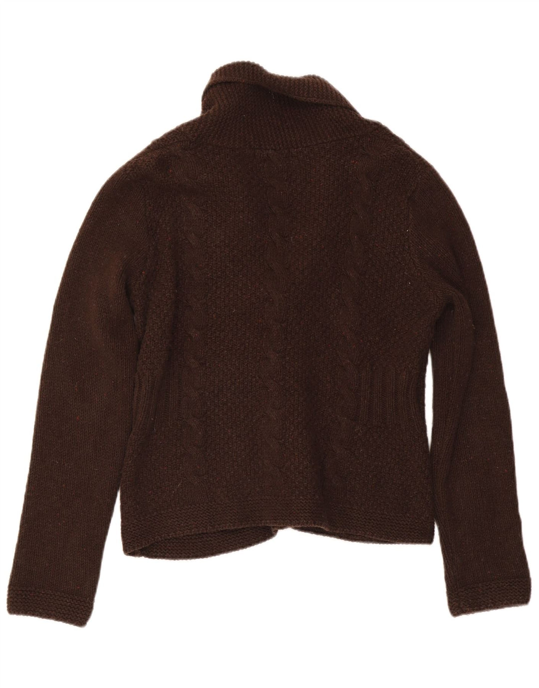 Maglione cardigan da donna Eddie Bauer UK 12 Cotone screziato marrone medio