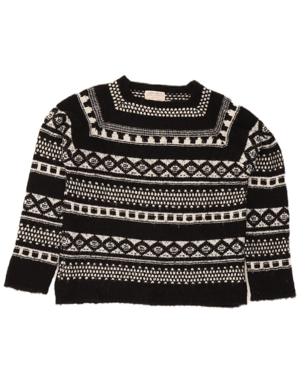 Maglione Zara per ragazze con scollo a barchetta 11-12 anni Fair Isle nero