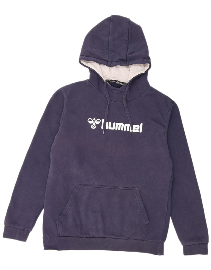 Felpa con cappuccio grafica da uomo Hummel, cotone medio blu navy
