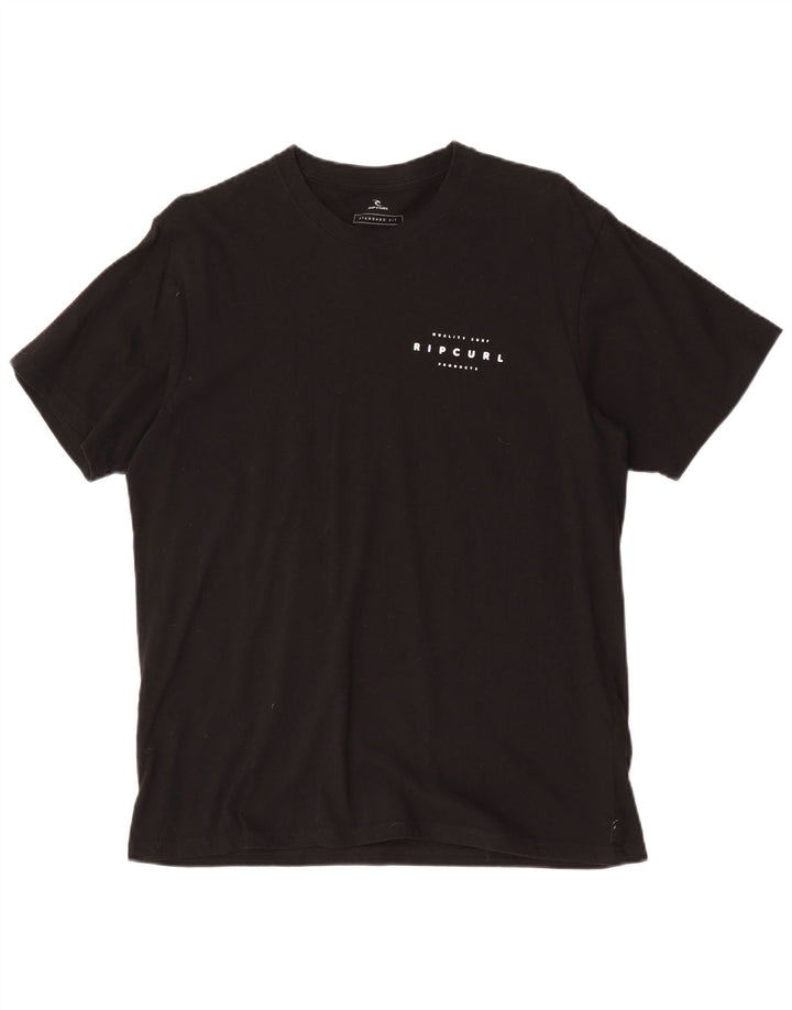 T-shirt grafica da uomo con vestibilità standard Rip Curl, taglia grande, in cotone nero