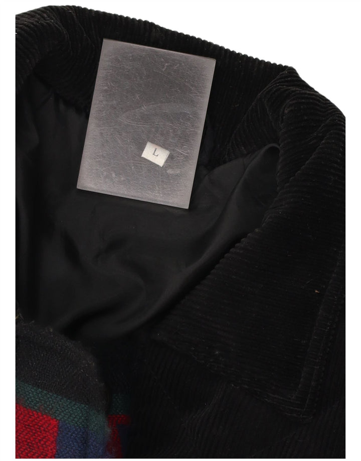 Giacca trapuntata da uomo VINTAGE UK 40 Grande motivo geometrico multicolore