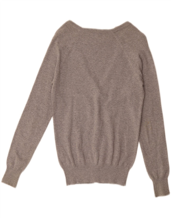 Maglione cardigan da donna Zara UK 10 piccolo cotone grigio