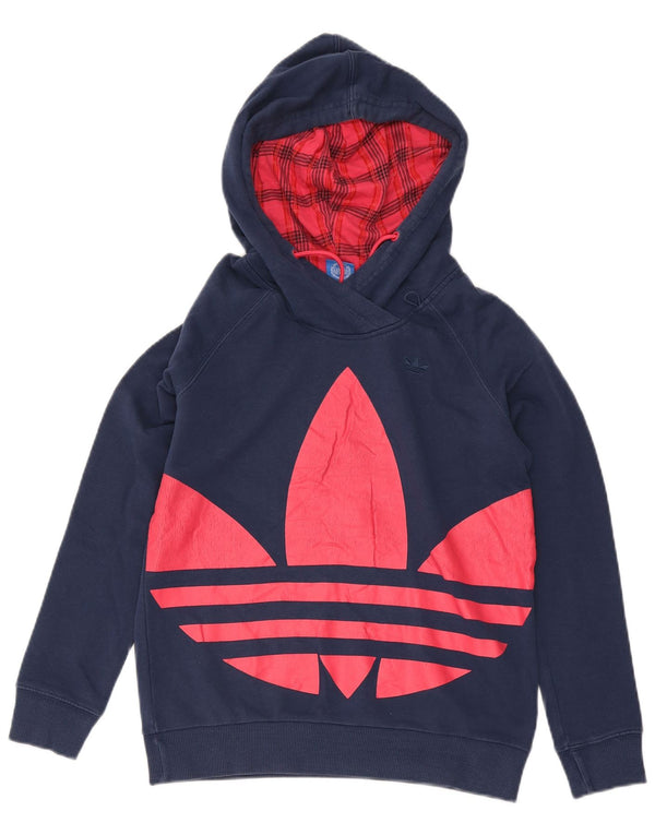 Felpa con cappuccio grafica da uomo Adidas UK 10 Small in cotone blu navy