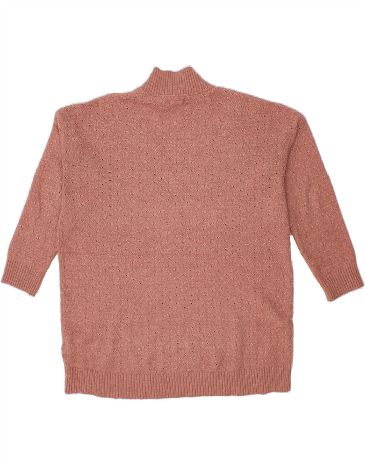 FAT FACE Womens Longline Turtle Neck Jumper Sweater UK 12 Medium  Pink Vintage Fat Face and Second-Hand Fat Face from Messina Hembry 